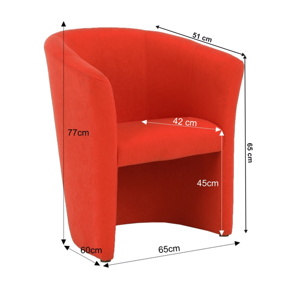 Klubové křeslo, oranžová, CUBA