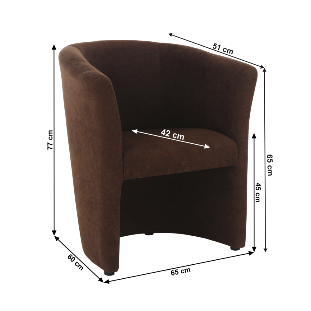Klubové křeslo, hnědá, CUBA