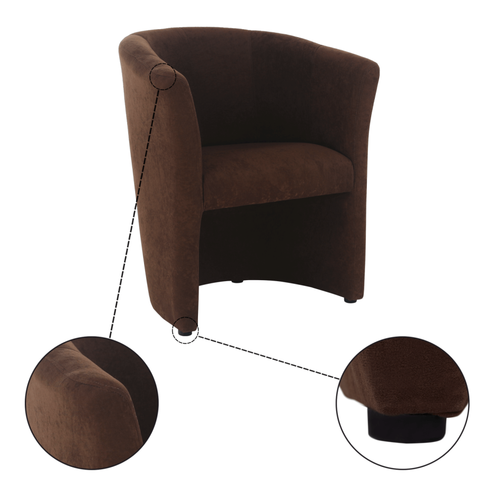 Klubové křeslo, hnědá, CUBA