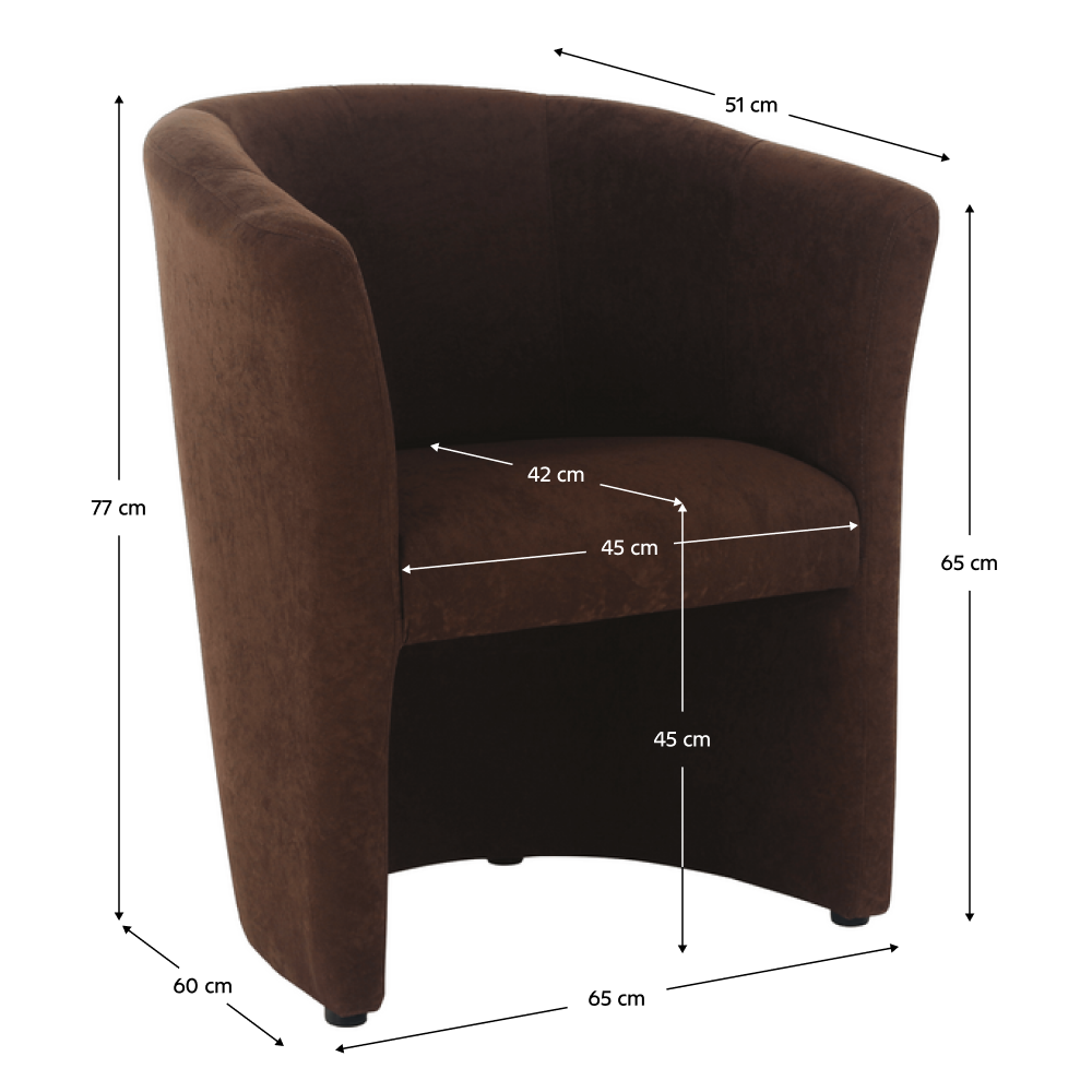 Klubové křeslo, hnědá, CUBA