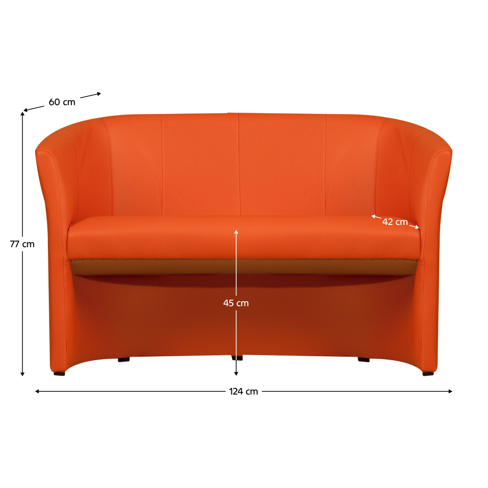 Klubové dvojkřeslo, ekokůže oranžová, CUBA