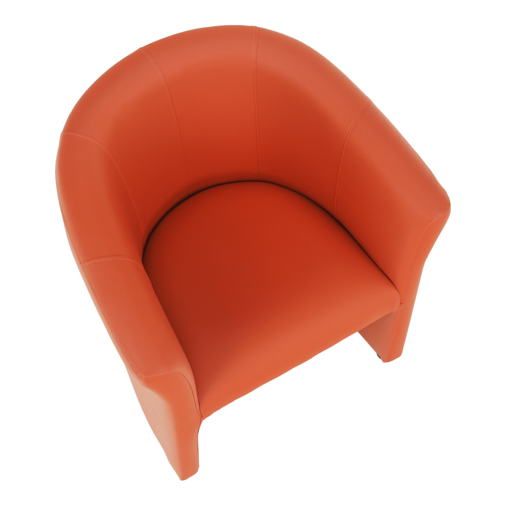 Klubové křeslo, ekokůže oranžová, CUBA
