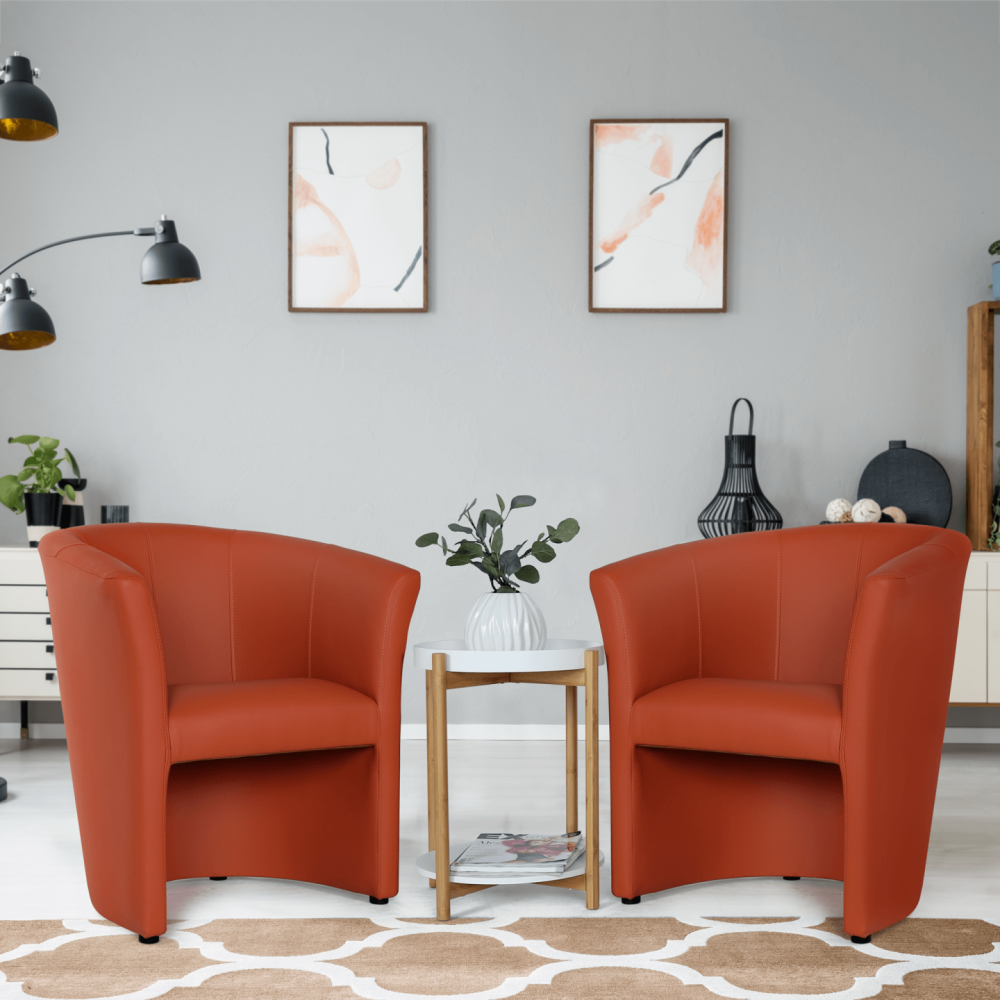 Klubové křeslo, ekokůže oranžová, CUBA