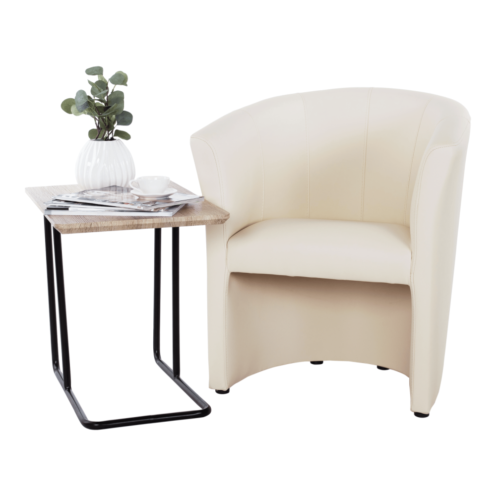 Klubové křeslo, ekokůže béžová, CUBA