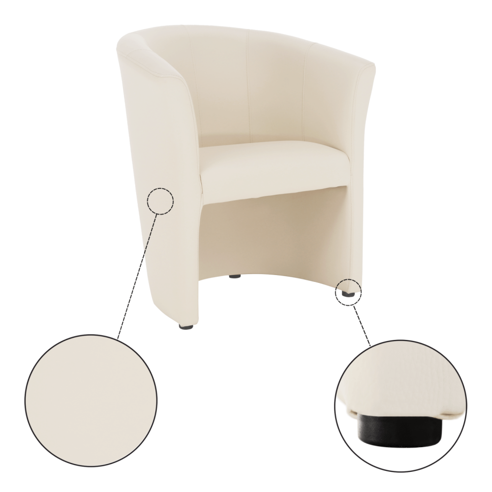 Klubové křeslo, ekokůže béžová, CUBA