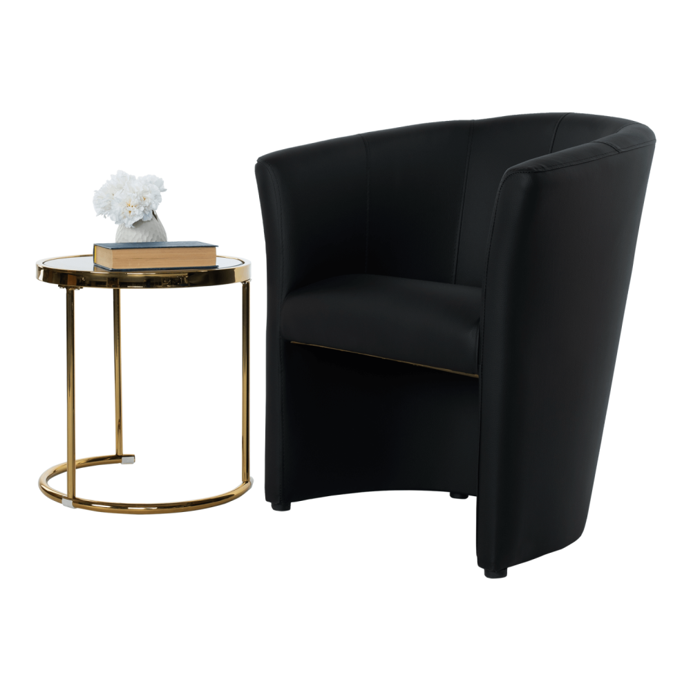 Klubové křeslo, ekokůže černá, CUBA