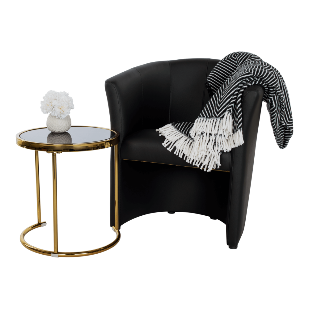 Klubové křeslo, ekokůže černá, CUBA