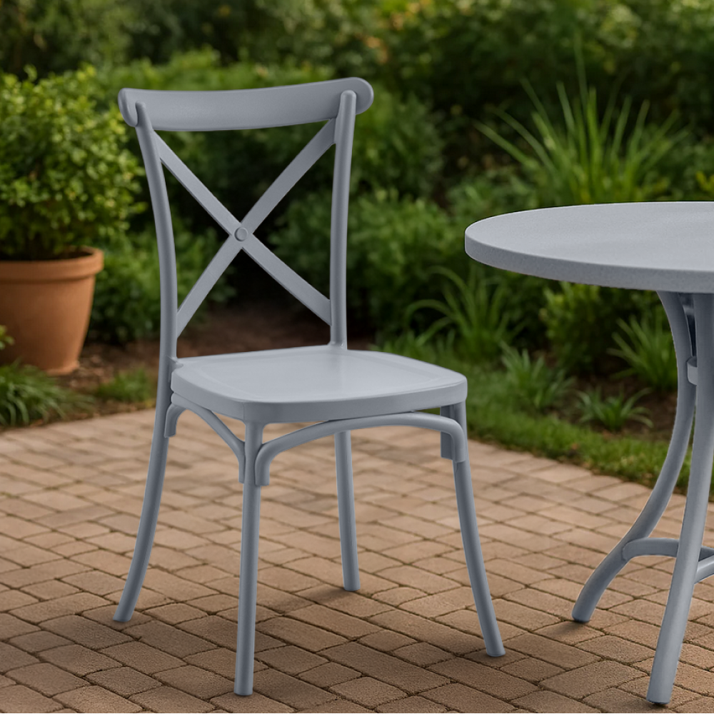 Stohovatelná židle, šedá, SAVITA