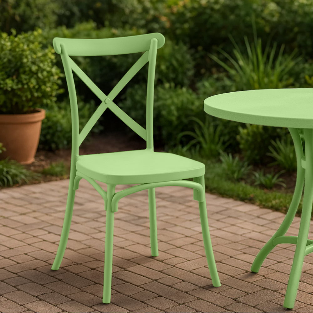 Stohovatelná židle, zelená, SAVITA