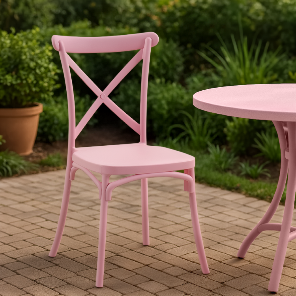 Stohovatelná židle, růžová, SAVITA