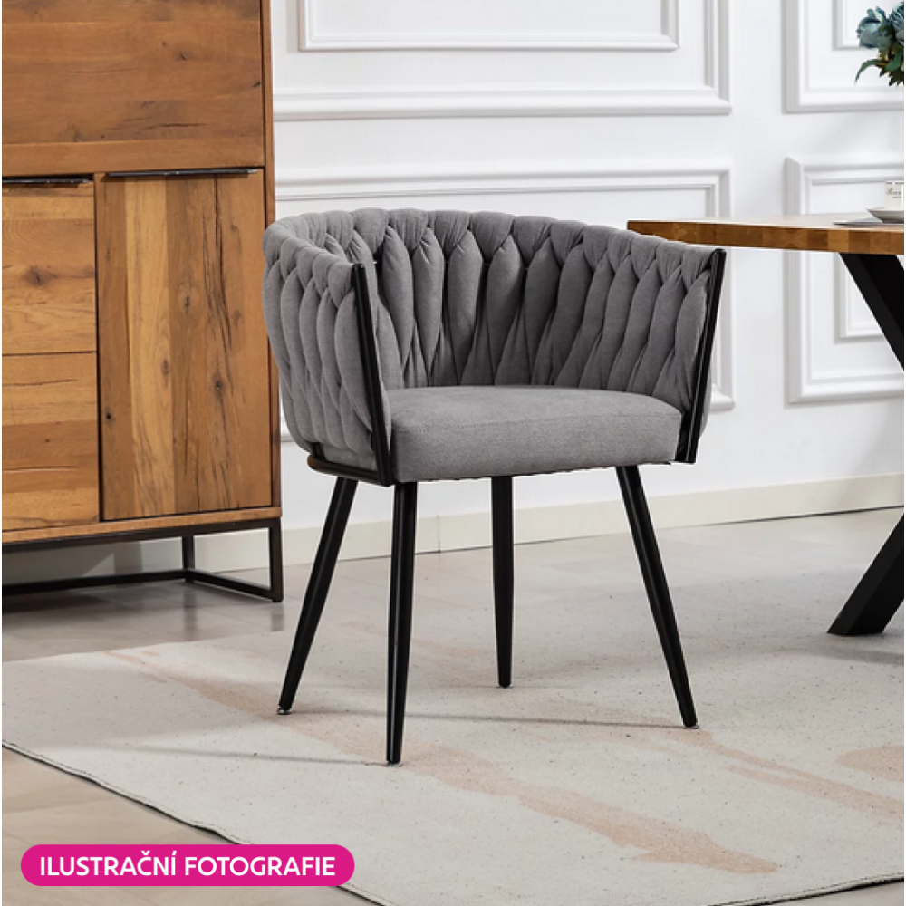 Jídelní křeslo, tmavě šedá Velvet látka/černá, BLER