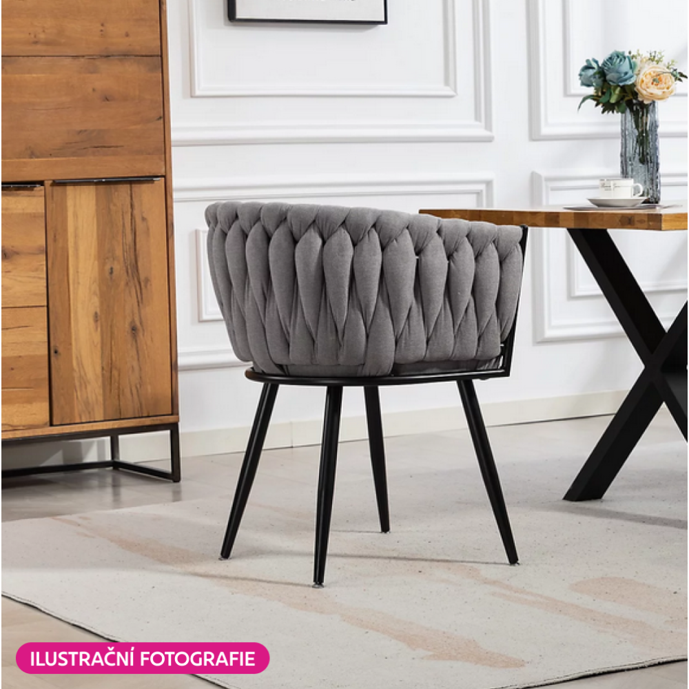 Jídelní křeslo, tmavě šedá Velvet látka/černá, BLER