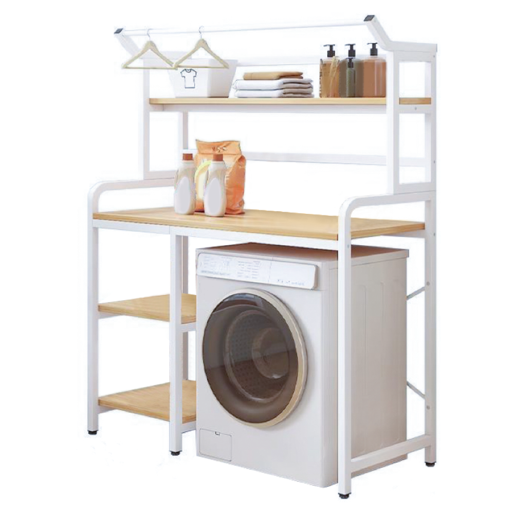 Regál nad pračku, dub natural/bílá, DARBY
