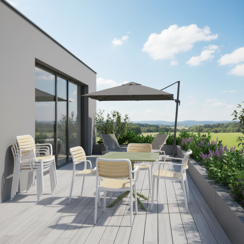 Zahradní stůl, zelená, DENTON NEW