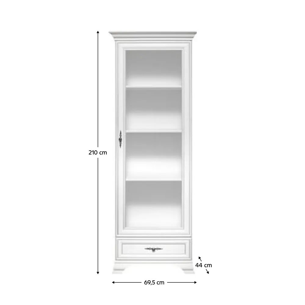 Vitrína, alpská bílá, KENTAK REG1W1S