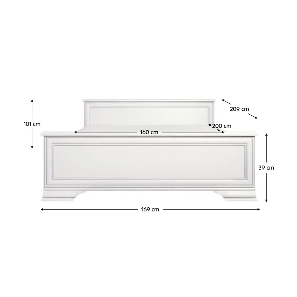 Postel, 160x200, alpská bílá, KENTAK