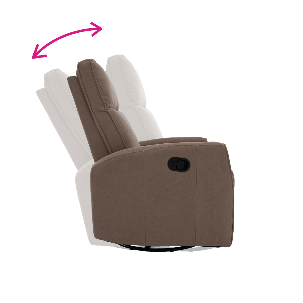 Relaxační otočné křeslo, šedohnědá Taupe, MEKENZI