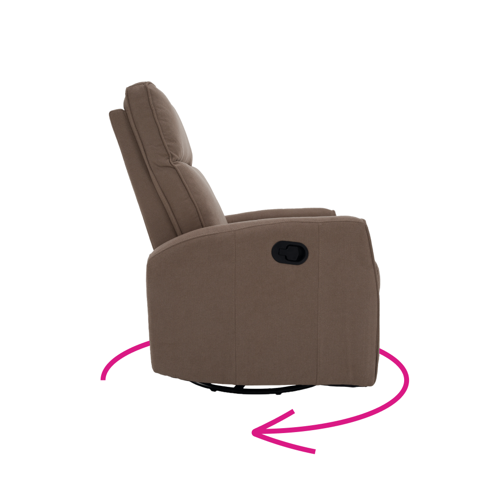 Relaxační otočné křeslo, šedohnědá Taupe, MEKENZI