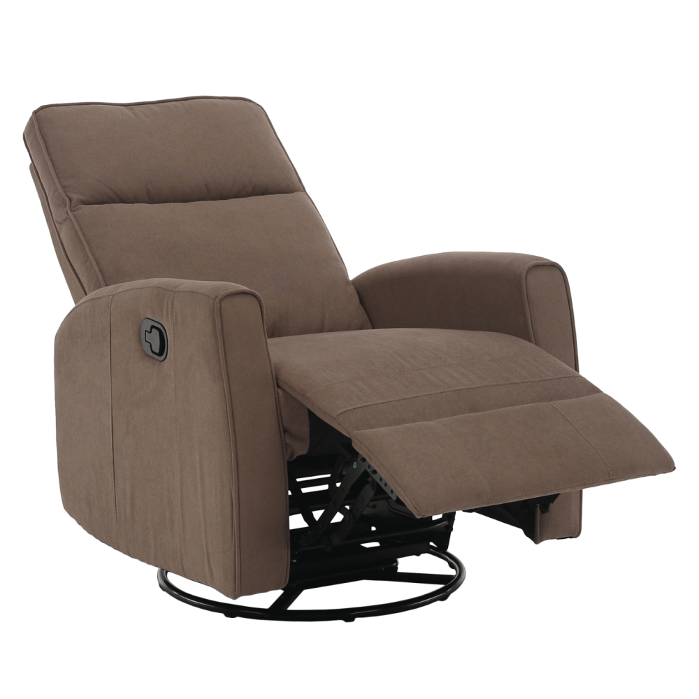 Relaxační otočné křeslo, šedohnědá Taupe, MEKENZI