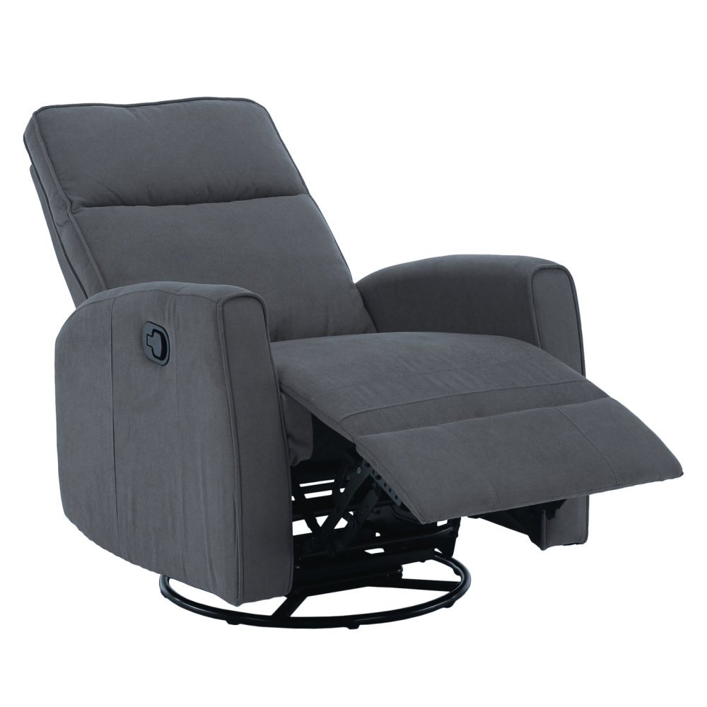 Relaxační otočné křeslo, šedá, MEKENZI