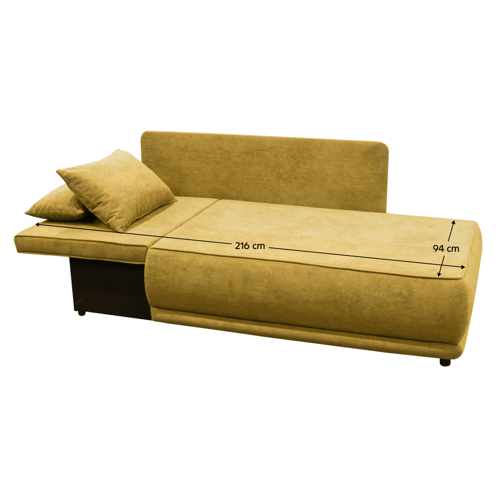 Rozkládací pohovka, hořčicová, levá, LIAMI