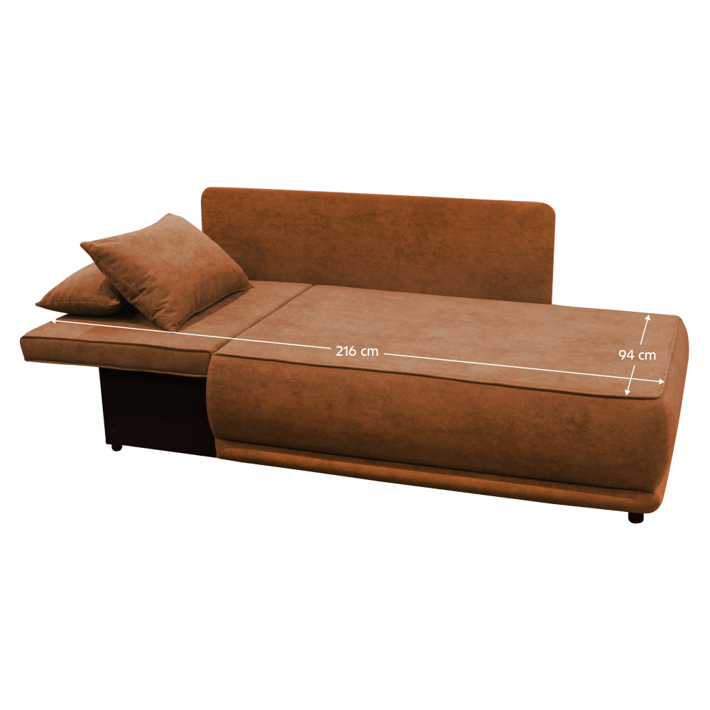 Rozkládací pohovka, terakota, levá, LIAMI