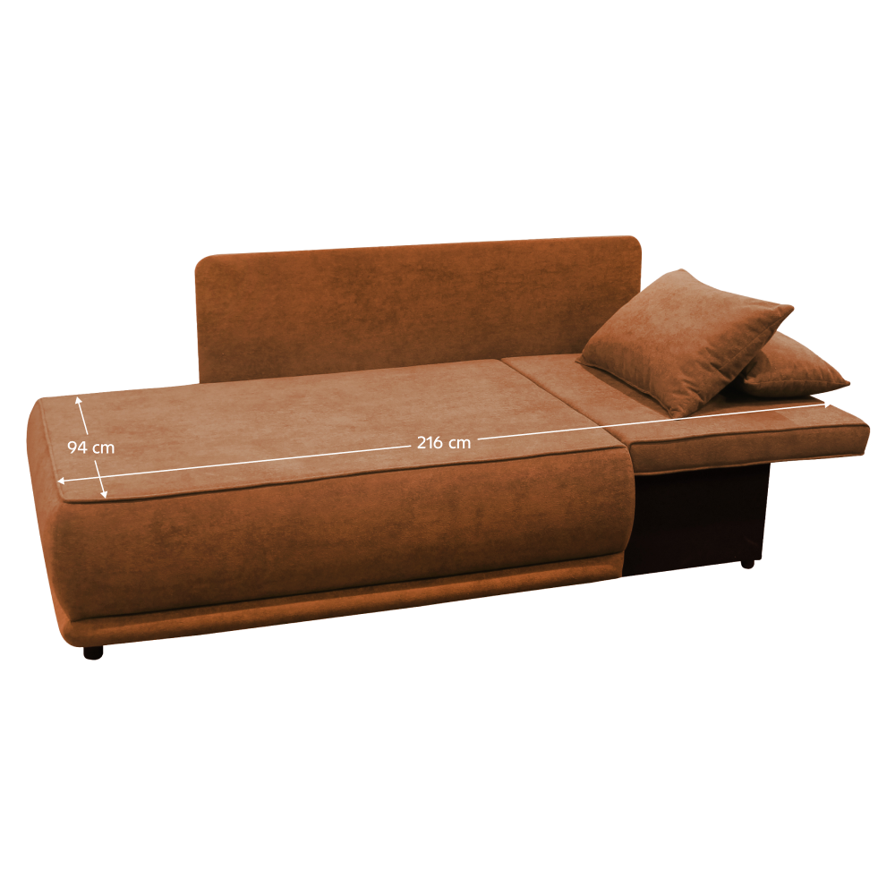 Rozkládací pohovka, terakota, pravá, LIAMI