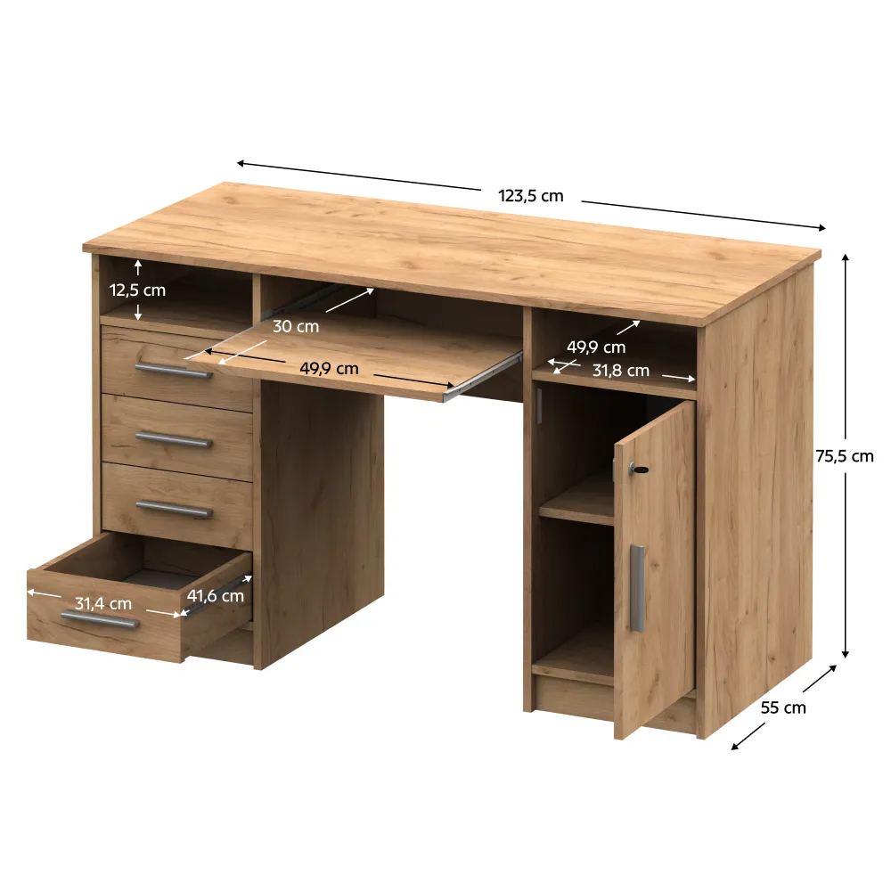 PC stůl, dub artisan, B9 NEW