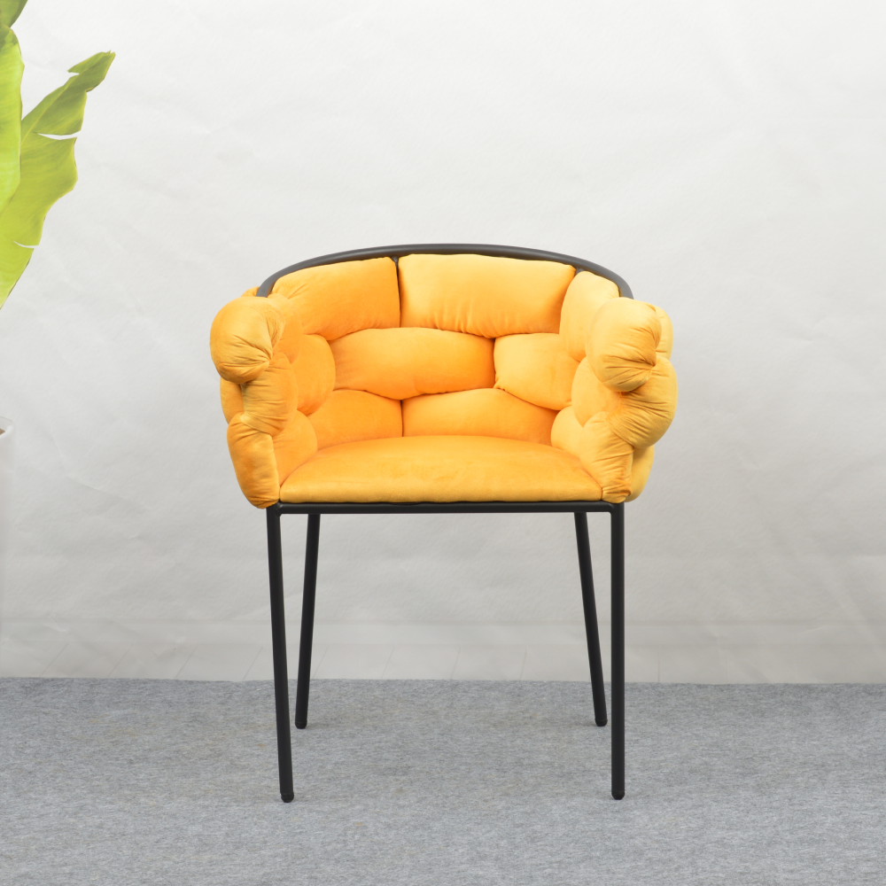 Jídelní křeslo, žlutá Velvet látka/černá, DOROTA