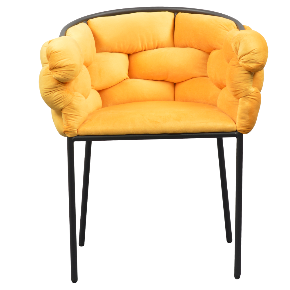 Jídelní křeslo, žlutá Velvet látka/černá, DOROTA