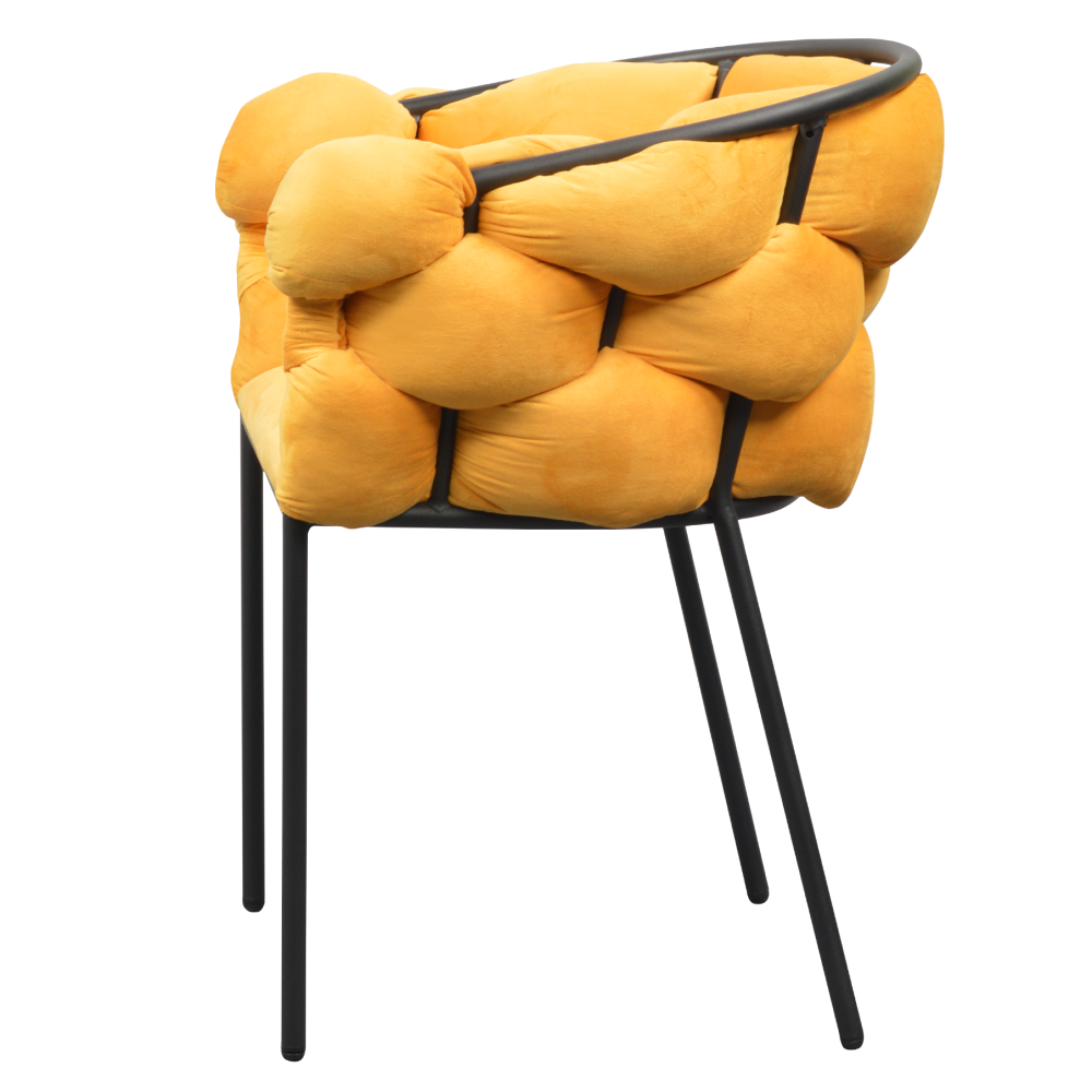 Jídelní křeslo, žlutá Velvet látka/černá, DOROTA