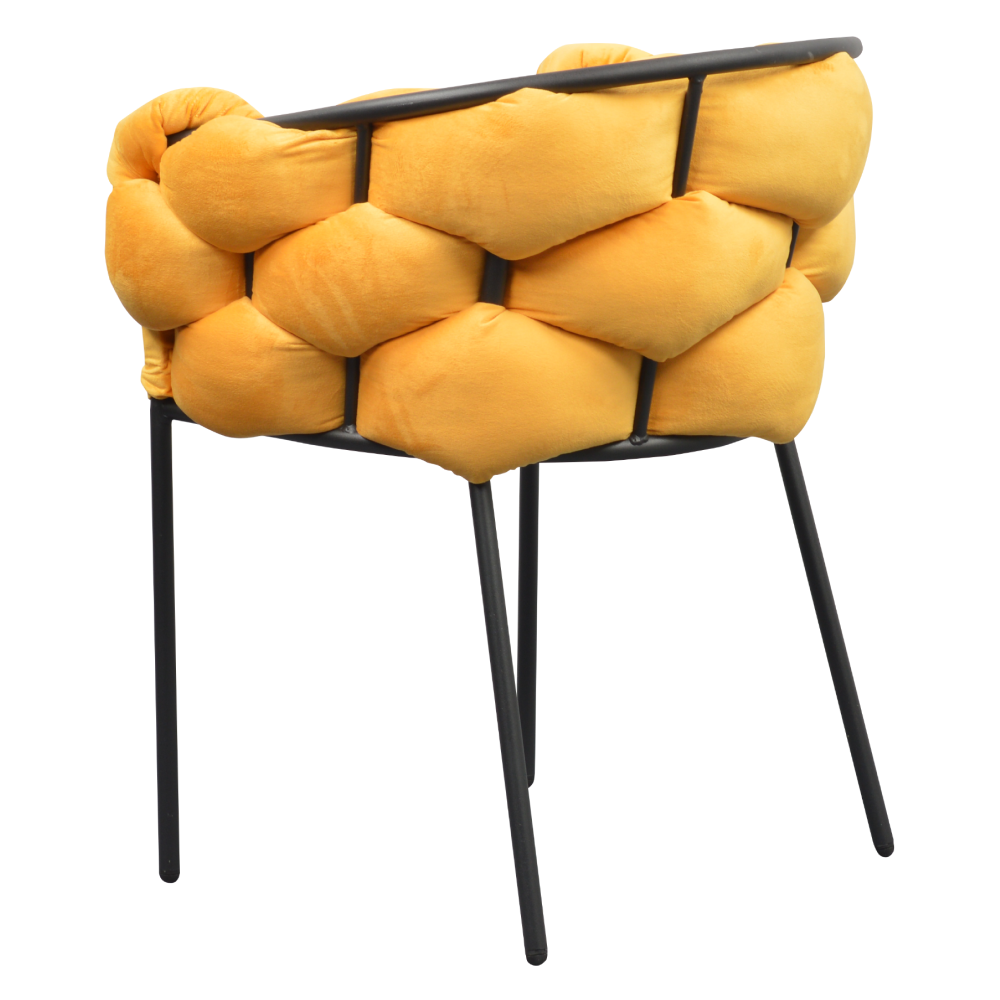 Jídelní křeslo, žlutá Velvet látka/černá, DOROTA