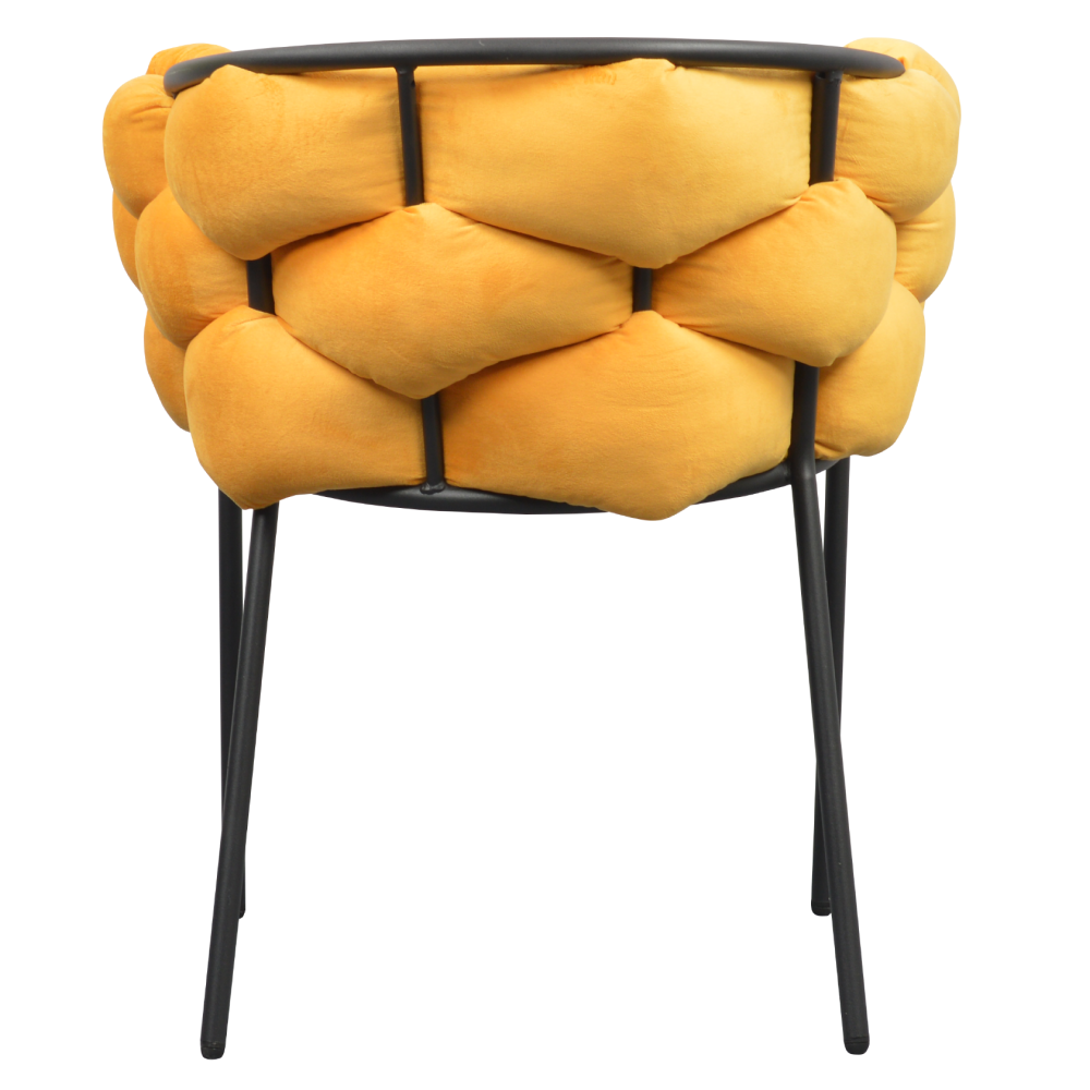 Jídelní křeslo, žlutá Velvet látka/černá, DOROTA