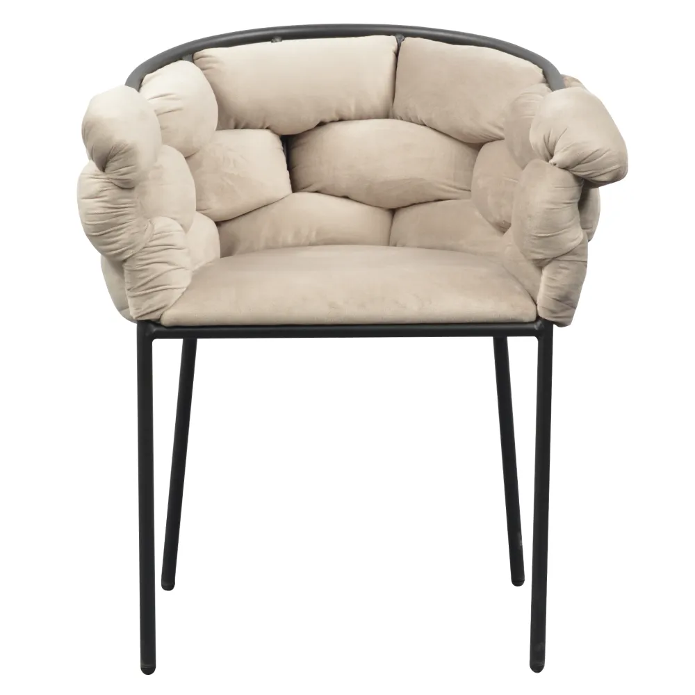 Jídelní křeslo, šedohnědá Taupe Velvet látka/černá, DOROTA