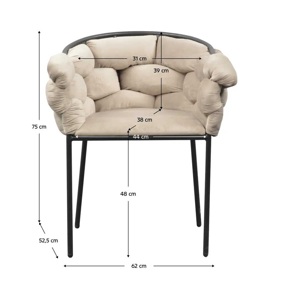 Jídelní křeslo, šedohnědá Taupe Velvet látka/černá, DOROTA