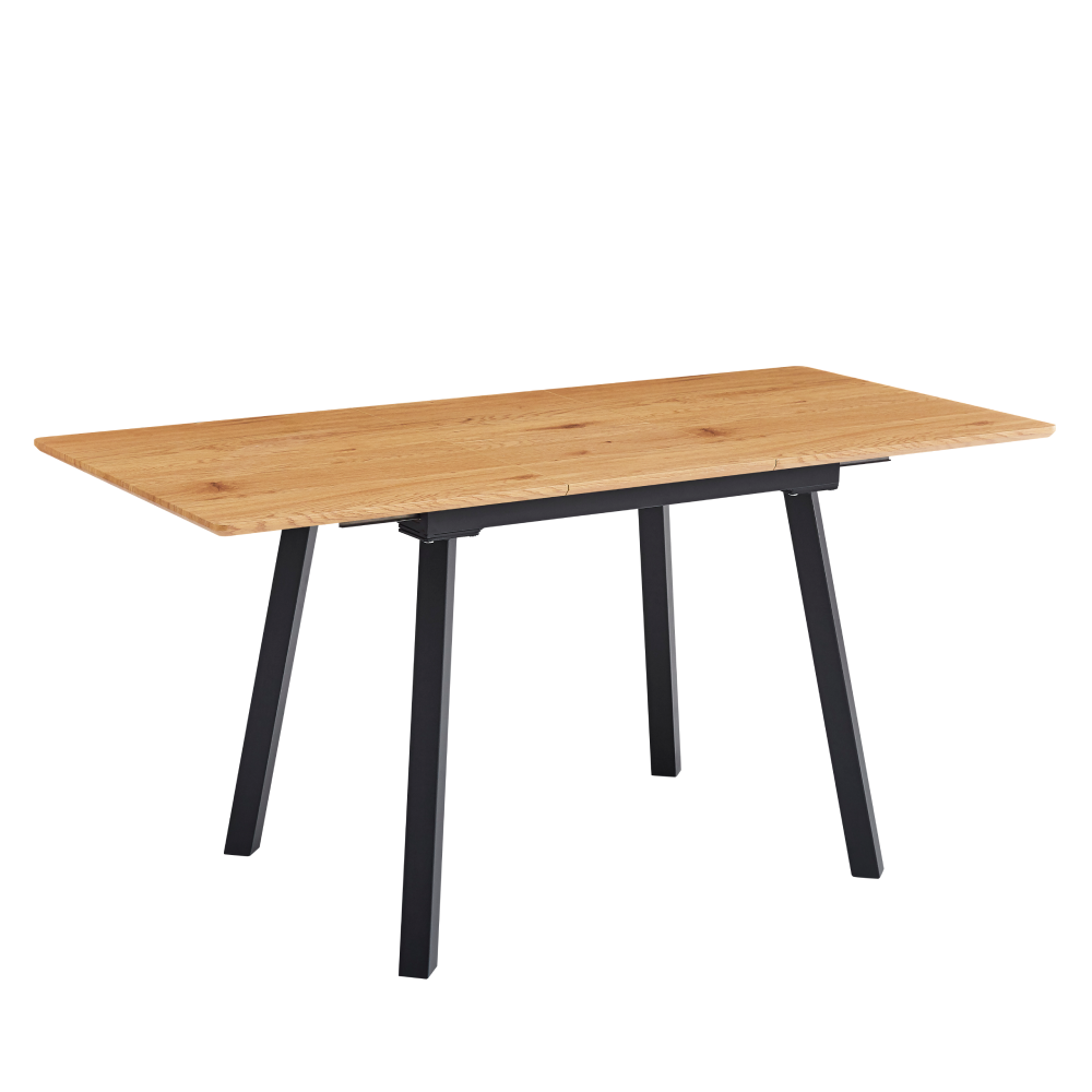 Jídelní rozkládací stůl, 120-160x80 cm, dub/černá, DIRAN