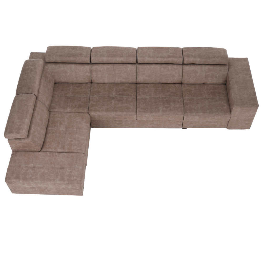 Sedací souprava, béžová, levá, MALAGA BIG