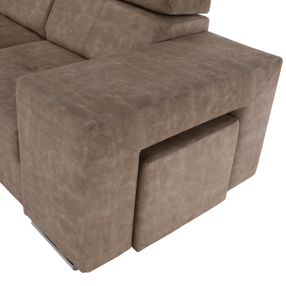 Sedací souprava, béžová, levá, MALAGA BIG