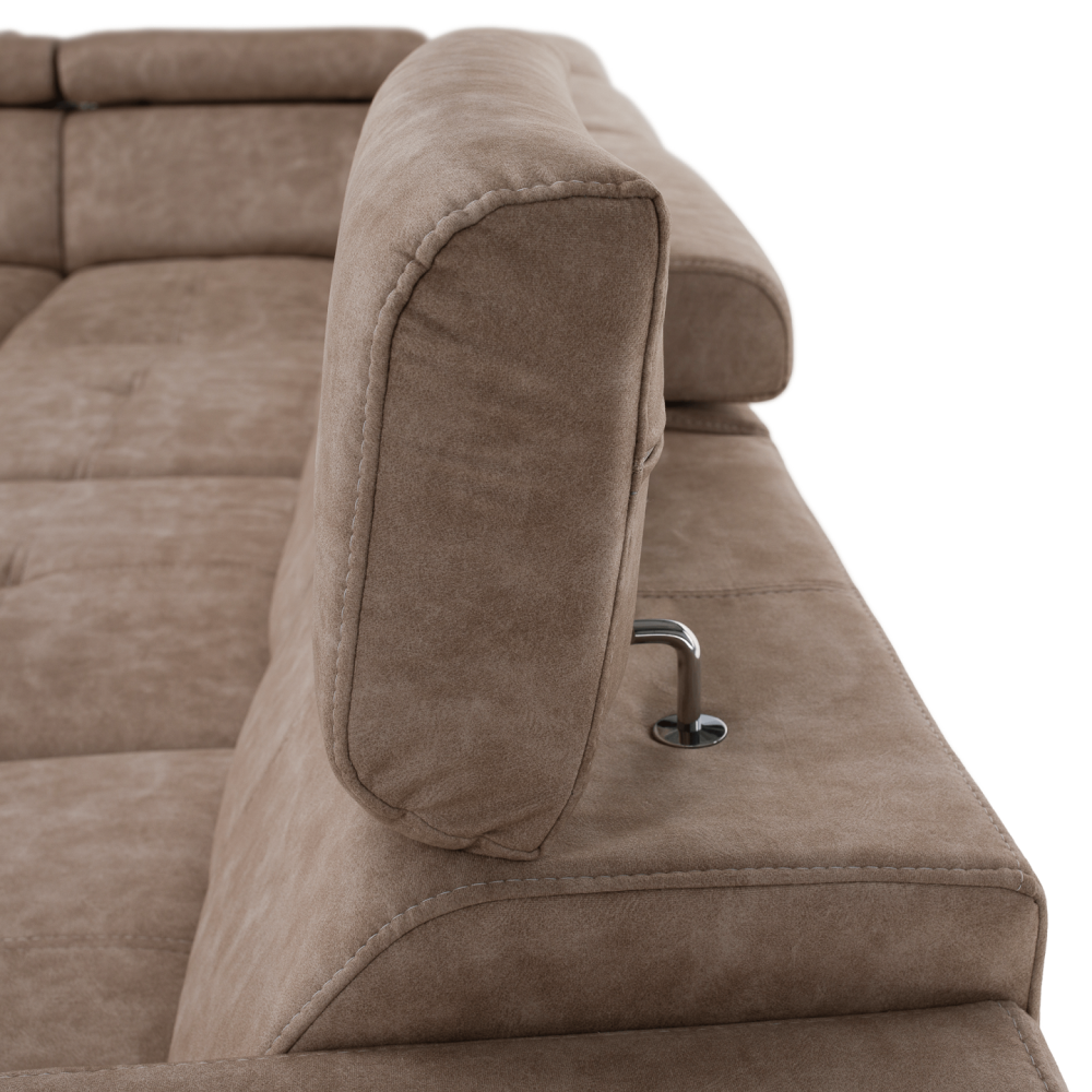 Sedací souprava, béžová, levá, MALAGA BIG