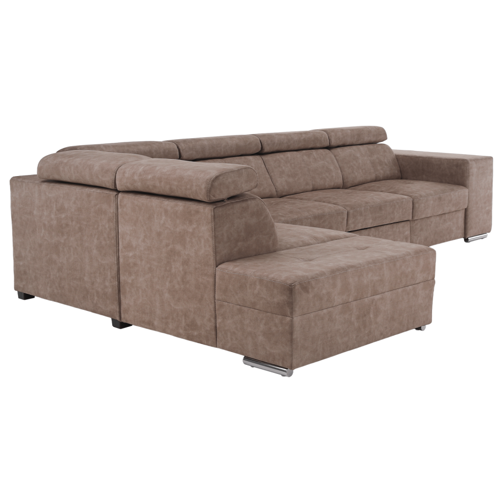 Sedací souprava, béžová, levá, MALAGA BIG