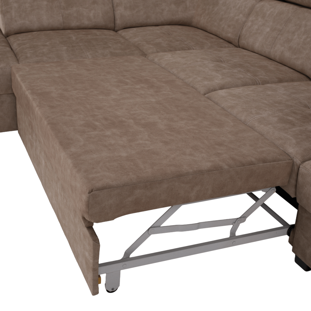 Sedací souprava, béžová, levá, MALAGA BIG