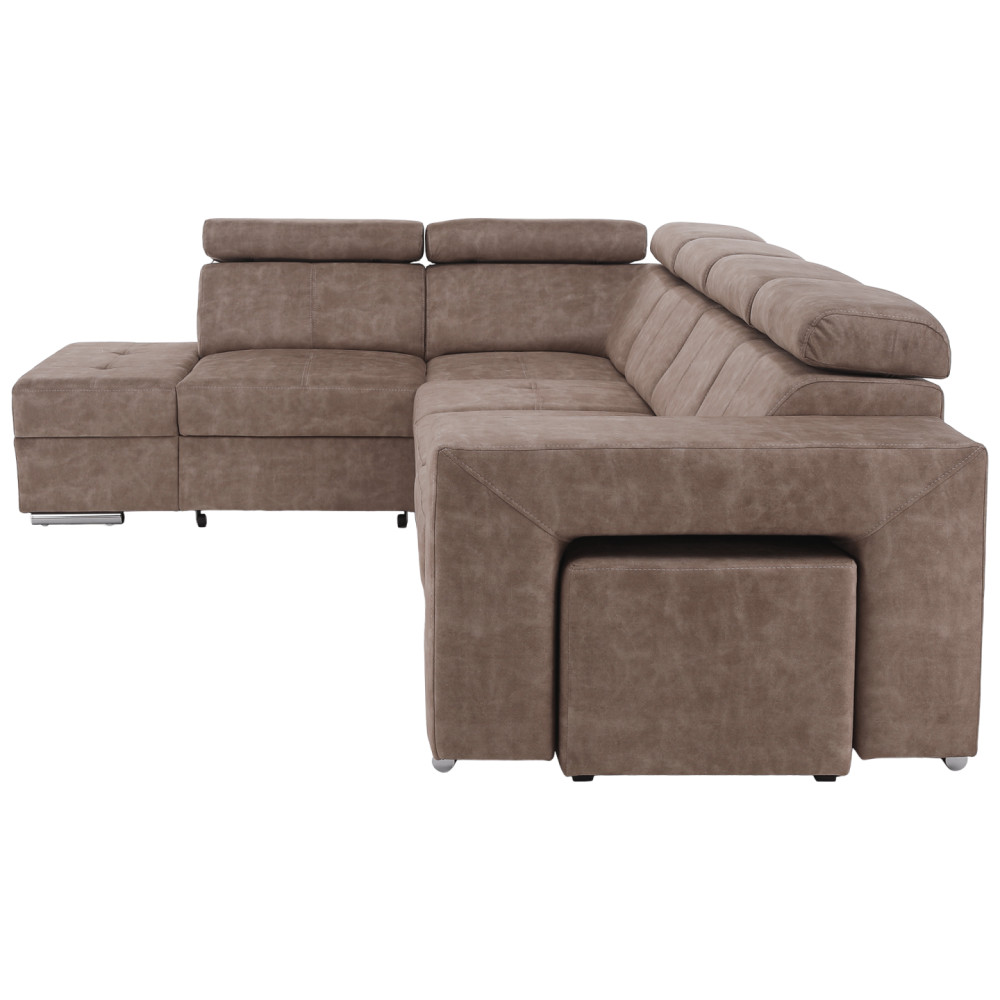 Sedací souprava, béžová, levá, MALAGA BIG