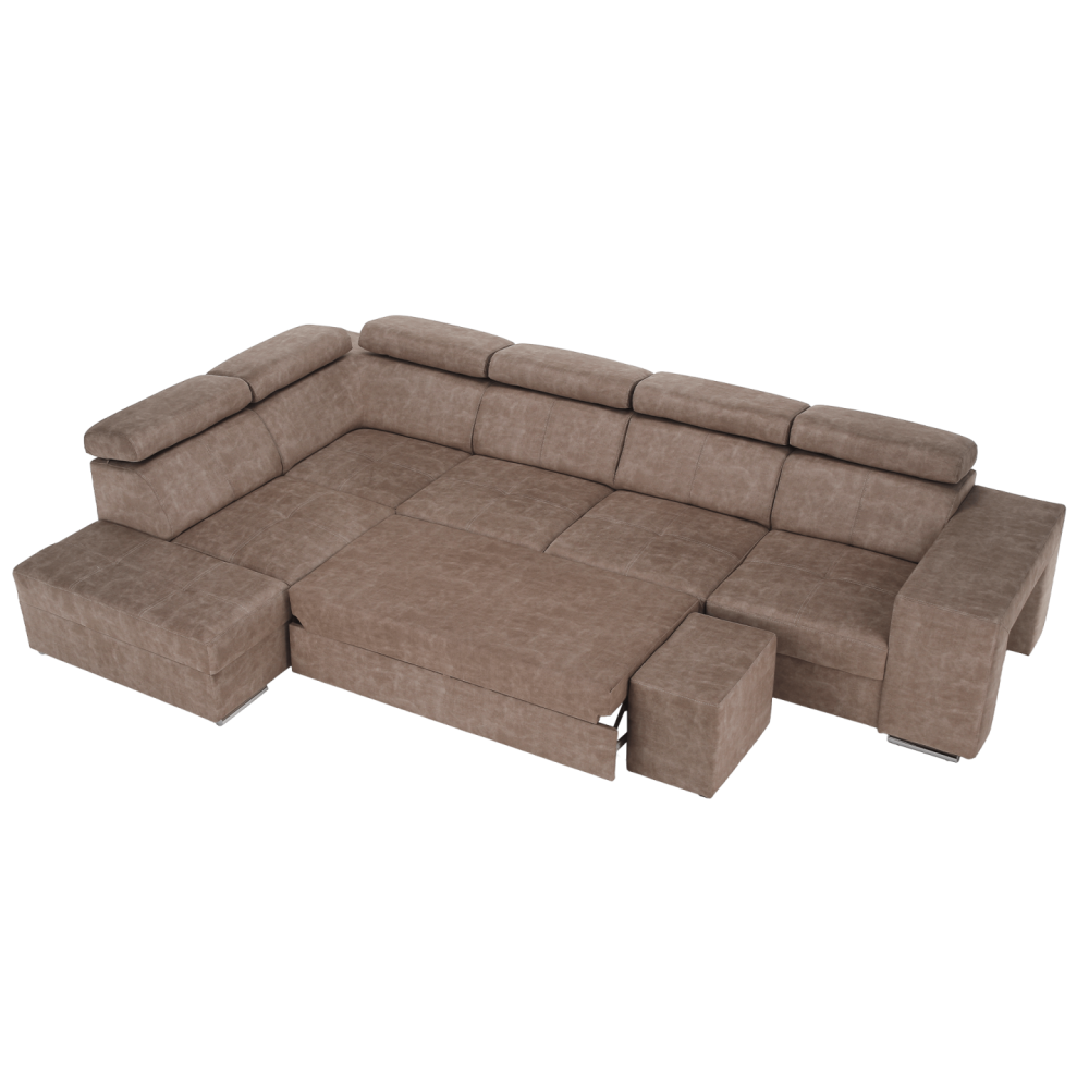 Sedací souprava, béžová, levá, MALAGA BIG