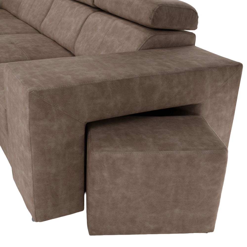 Sedací souprava, béžová, levá, MALAGA BIG