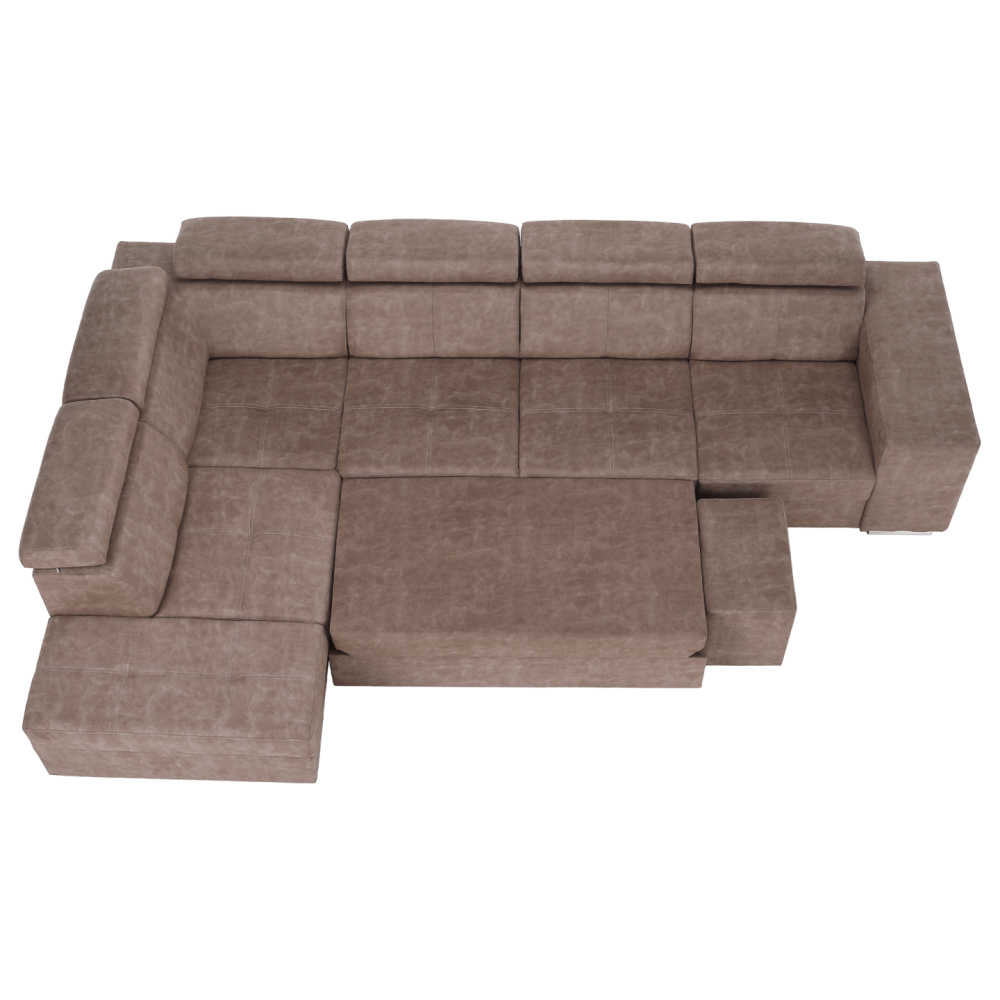 Sedací souprava, béžová, levá, MALAGA BIG