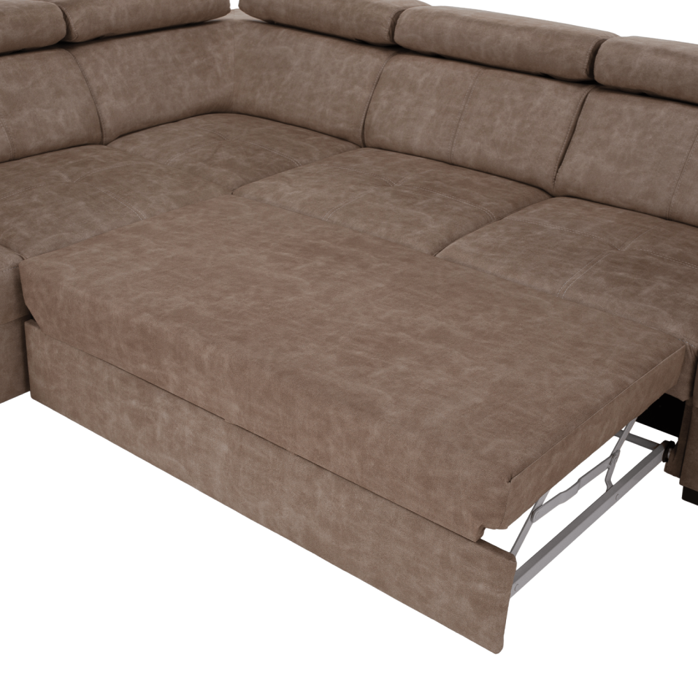 Sedací souprava, béžová, levá, MALAGA BIG