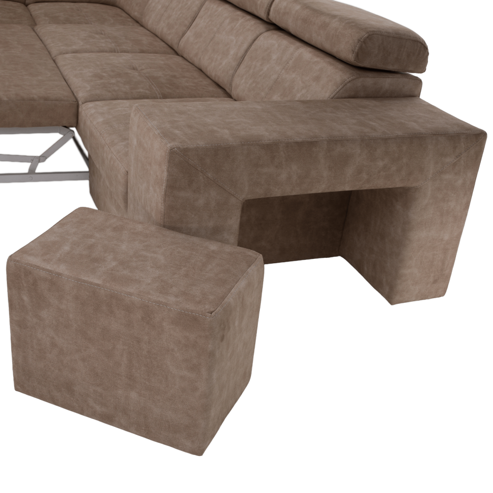 Sedací souprava, béžová, levá, MALAGA BIG