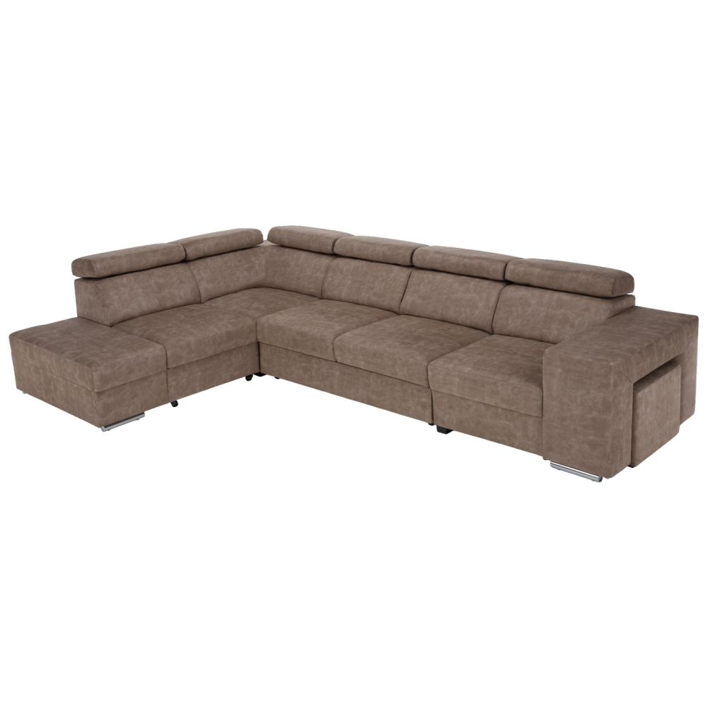 Sedací souprava, béžová, levá, MALAGA BIG