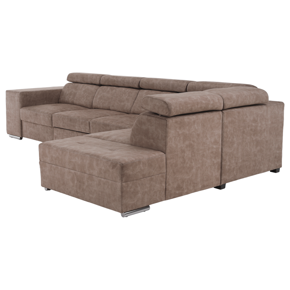 Sedací souprava, béžová, pravá, MALAGA BIG