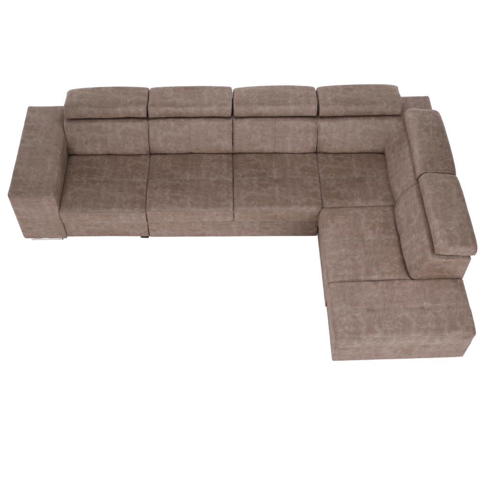 Sedací souprava, béžová, pravá, MALAGA BIG